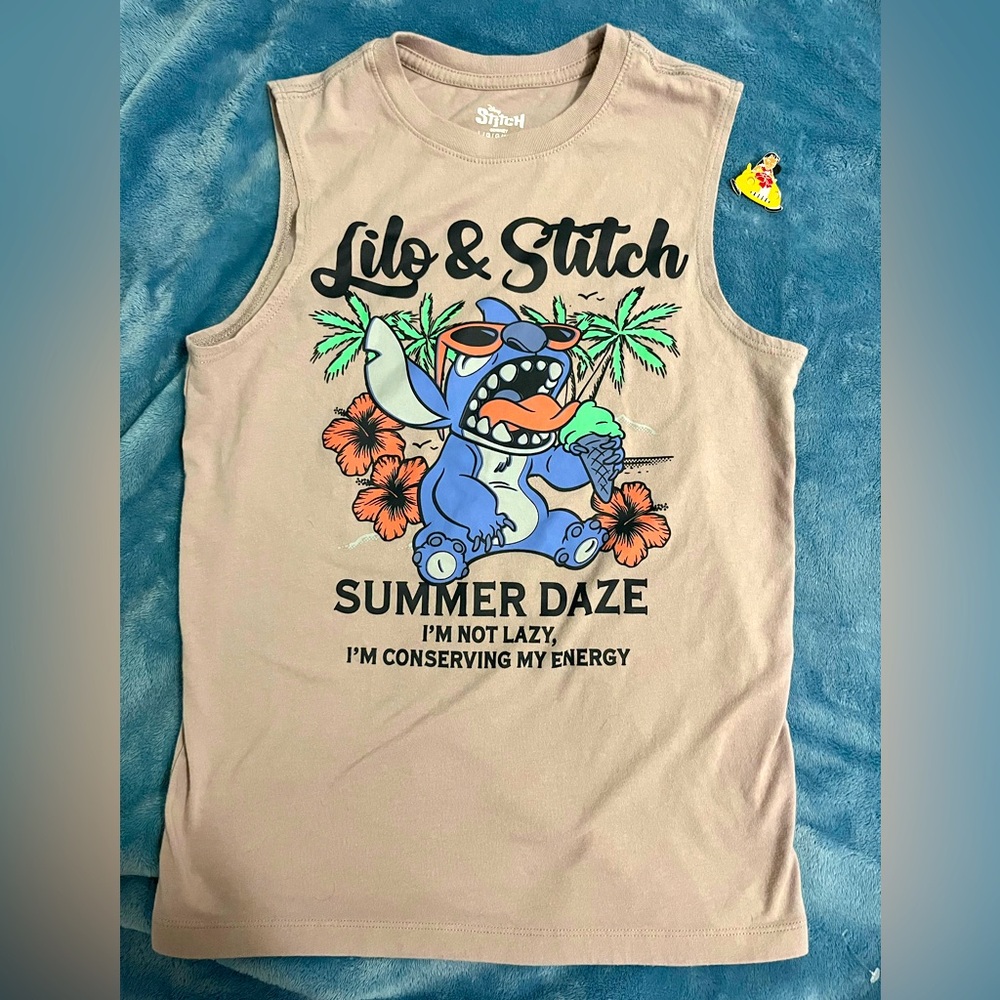 Lilo and Stitch summer tank boy girl 10/12 plus bonus Lilo Disney trading pin